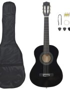 vidaXL 8-dielna klasická gitarová sada pre začiatočníkov čierna 1/2 34"