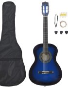 vidaXL 8-dielna klasická gitarová sada pre začiatočníkov modrá 3/4 36"