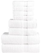 vidaXL 8-dielna prémiová sada uterákov SOLUND biela 600 g/m²