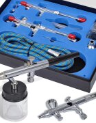 vidaXL Airbrush sada s 2 striekacími pištoľami