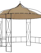 vidaXL Altánok 300x290 cm sivohnedý okrúhly