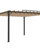 vidaXL Altánok so žalúziovou strechou 3x3 m sivohnedý látka a hliník