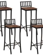 vidaXL Barové stoličky 4 ks recyklovaný masív