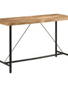 vidaXL Barový stôl 180x70x107 cm masívne mangové drevo a železo