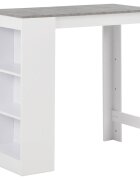vidaXL Barový stôl s poličkou biely 110x50x103 cm