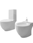 vidaXL Biela keramická toaleta a bidet