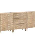 vidaXL Bočné skrinky 3 ks 60x33x75 cm masívne mangovníkové drevo