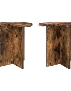vidaXL Bočný stôl 2 ks Dymový dub Ø 39 x 38 cm Kompozitné drevo