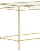 vidaXL Bočný stolík vintage štýl kovový 87x34x73 cm zlatý