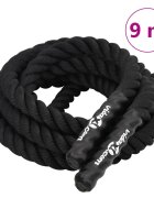 vidaXL Bojové lano čierne 9 m 68 kg polyester