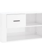 vidaXL Botník lesklý biely 80x35x45 cm spracované drevo