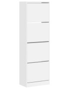 vidaXL Botník so 4 výklopnými zásuvkami biely 60x34x1875 cm