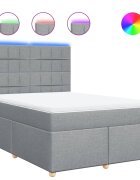 vidaXL Boxspring posteľ s matracom bledosivá 140x200 cm látka