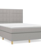 vidaXL Boxspring posteľ s matracom bledosivá 140x200 cm látka
