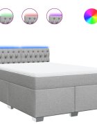 vidaXL Boxspring posteľ s matracom bledosivý 140x190 cm látka