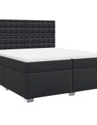 vidaXL Boxspring posteľ s matracom čierna 200x200 cm umelá koža