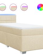 vidaXL Boxspring posteľ s matracom krémová 100x200 cm látka