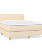 vidaXL Boxspring posteľ s matracom krémový 140x190 cm látka