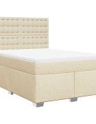 vidaXL Boxspring posteľ s matracom krémový 140x190 cm látka