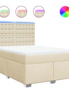 vidaXL Boxspring posteľ s matracom krémový 140x190 cm látka