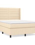 vidaXL Boxspring posteľ s matracom krémový 140x190 cm látka