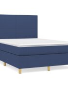 vidaXL Boxspring posteľ s matracom modrý 140x190 cm látka