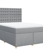 vidaXL Boxspring posteľ s matracom svetlosivá 100x200 cm látka