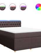 vidaXL Boxspring posteľ s matracom tmavohnedá 140x190 cm látka