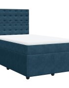 vidaXL Boxspring posteľ s matracom tmavomodrá 120x190 cm zamat