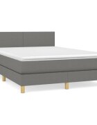 vidaXL Boxspring posteľ s matracom tmavosivá 140x190 cm látka