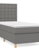 vidaXL Boxspring posteľ s matracom tmavosivá 90x190 cm látka