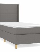 vidaXL Boxspring posteľ s matracom tmavosivá 90x200 cm látka