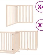 vidaXL Brána pre psa s dverami sklad. 12 panelov 960 cm topoľové drevo