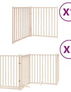 vidaXL Brána pre psa s dverami sklad. 6 panelov 480 cm topoľové drevo
