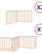 vidaXL Brána pre psa s dverami sklad. 8 panelov 640 cm topoľové drevo
