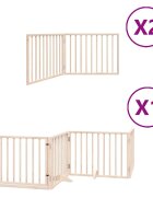 vidaXL Brána pre psa s dverami sklad. 8 panelov 640 cm topoľové drevo