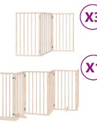 vidaXL Brána pre psa s dverami skladacia 15panely 750cm topoľové drevo