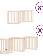 vidaXL Brána pre psa s dverami skladacia 9 panely 450cm topoľové drevo