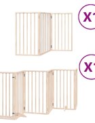 vidaXL Brána pre psa s dverami skladacia 9 panely 450cm topoľové drevo