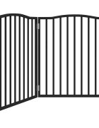 vidaXL Brána pre psa skladacia 2 panely čierna 160 cm topoľové drevo
