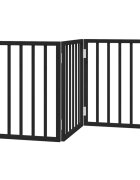 vidaXL Brána pre psa skladacia 3 panely čierna 150 cm topoľové drevo
