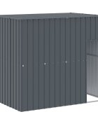 vidaXL Búda pre psa so strechou antracitová 214x153x181 cm pozin. oceľ