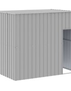 vidaXL Búda pre psa so strechou svetlo sivá 214x153x181 cm pozin. oceľ
