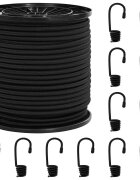 vidaXL Bungee šnúry s háčikmi 60 mm Čierna PP a guma