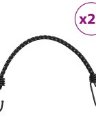 vidaXL Bungee šnúry s reflexnými pásikmi a háčikmi 25 ks 46 cm