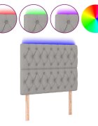 vidaXL Čelo postele s LED bledosivé 100x7x118/128 cm látka