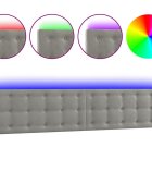 vidaXL Čelo postele s LED bledosivé 180x5x78/88 cm zamat