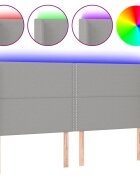 vidaXL Čelo postele s LED bledosivé 203x16x118/128 cm látka
