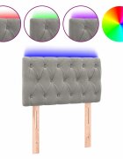vidaXL Čelo postele s LED bledosivé 80x7x78/88 cm zamat