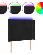 vidaXL Čelo postele s LED čierne 103x16x118/128 cm zamat